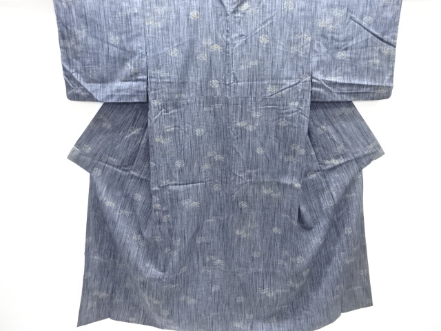 JAPANESE KIMONO / ANTIQUE TSUMUGIHITOE KIMONO / WOVEN ABSTRACT PATTERN